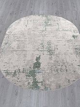 Однотонный ковер LIMAN F169 CREAM-D.GREEN Овал