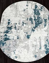 Ковер в гостиную бирюзовый PALERMO F285 GRAY Овал