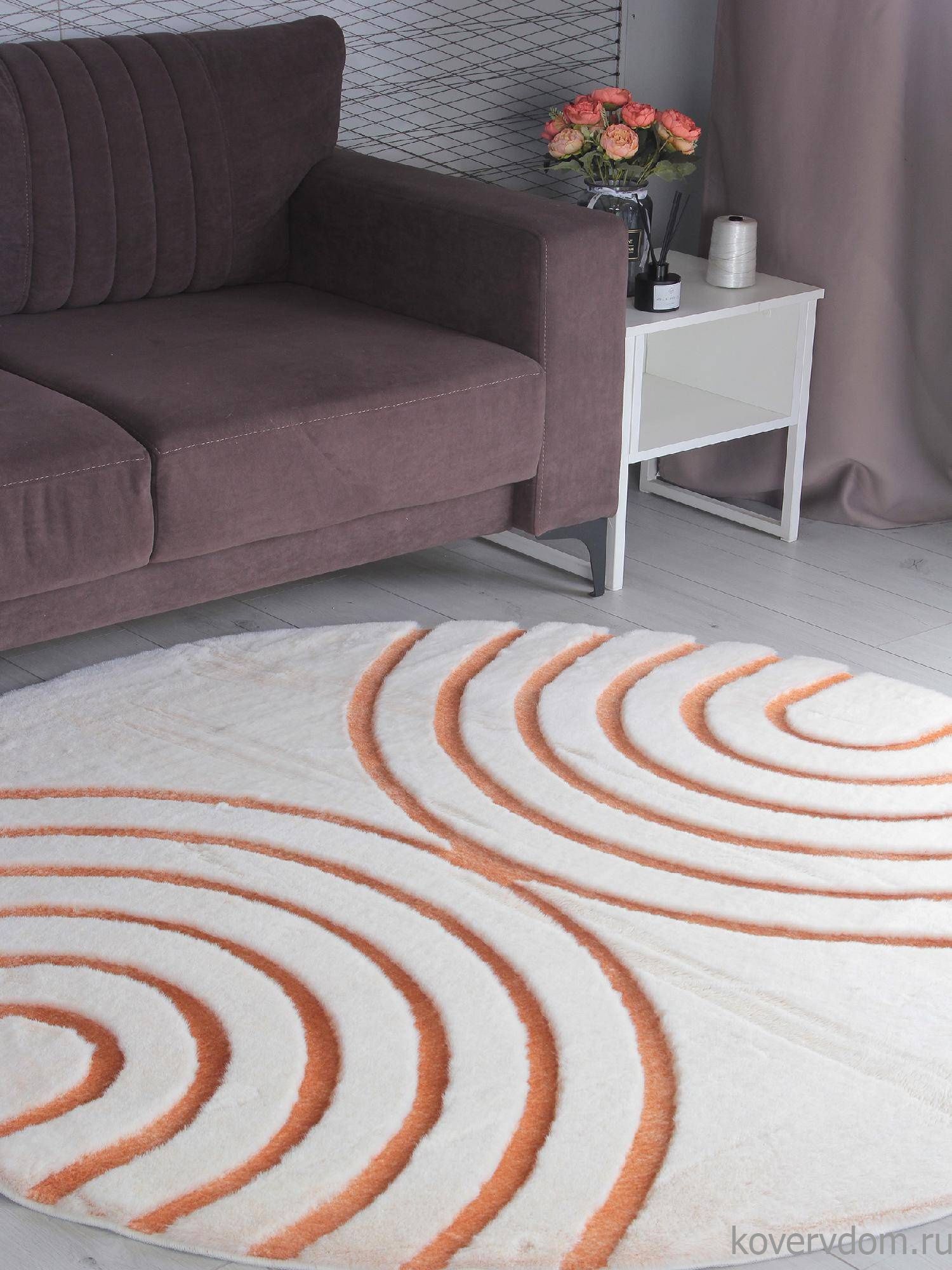 Ковер RABBIT CARVING PX4005 CREAM / TERRA Круг