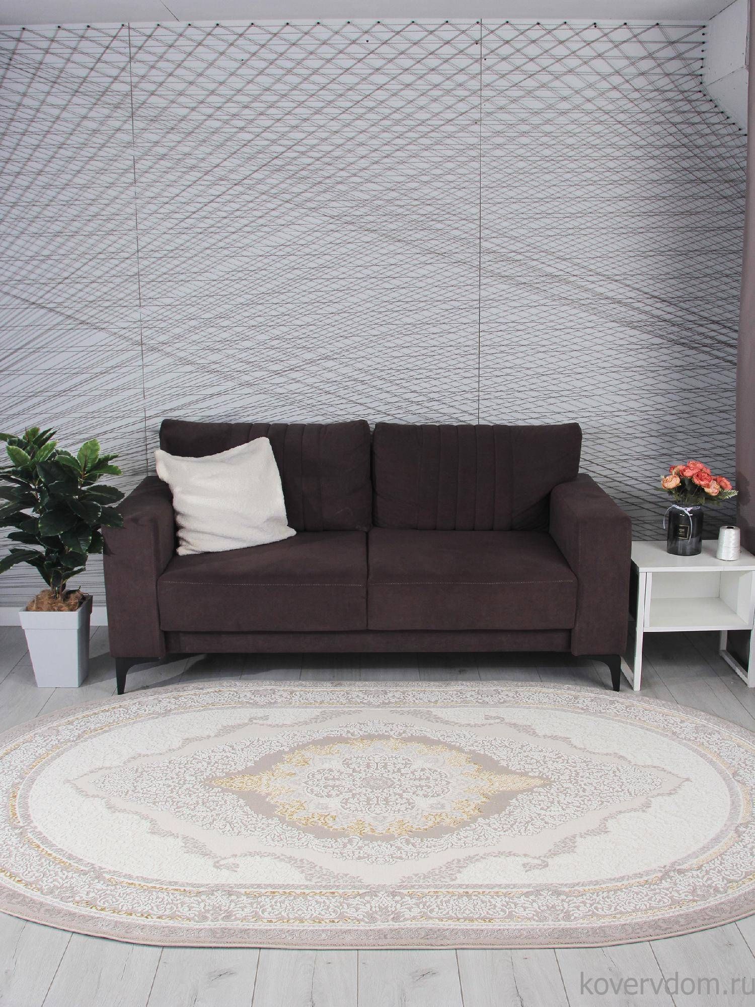 Ковер NENSI GL193A BROWN / BROWN Овал