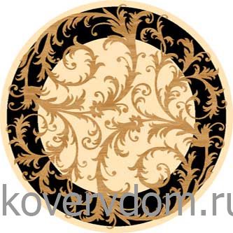 Ковер OLYMPOS d156 CREAM-BLACK Круг